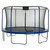 11' Blue and Black Outdoor Trampoline with Top Ring Enclosure System