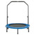40" Black and Blue Upper Bounce Mini Foldable Rebounder Outdoor Fitness Trampoline with Adjustable Handrail
