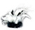 Pack of 3 Black and White Fancy Feather Chandelle Clips 7"