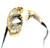 7” Black and Gold Colored Half Cover Face Mask with Ribbon Ties