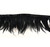 Black Hackle Natural Feather Trim with Stitched Ribbon Edge - 2 Yards