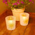 Set of 2 Mosaic Sun White Battery Operated Flickering LED Candles 3.75"