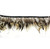 Gray and Cockneck Yellow Badger Hackle Feather Trim with Stitched Ribbon Edge - 1 Yard