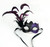 6.5" Purple and Black Half Mask with Cocktail Feathers