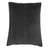 18" Black Soft Ribbed Square Throw Pillow with Zipper Closure