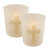 Set of 2 Gold Cross Battery Operated LED Candles 3.75"