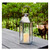 15” Silver Shiny Chrome Finish Metal Lantern with Battery Operated LED Lighted Candle