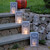 Set of 12 Gray and Black Tombstone Design Plastic Luminaria Bags