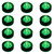 Set of 12 Green Battery Operated Submersible LED Lights 1.25"