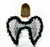 23" Black and White Feather Accented Wings Costume Accessory