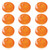 Set of 12 Battery Operated LED Orange Waterproof Floating Blimp Lights 1.25"