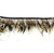 Gray and Yellow Badger Hackle Feather Trim with Stitched Ribbon Edge - 2 Yards