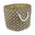 16" Brown and Black Lattice Burlap Round Large Bin with Rope Handles