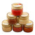 Set of 6 Red and Orange Harvest Collection Scented Candles in Mason Jars 3”