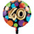 Pack of 10 Black and Gold Colored "40" Birthday Milestone Celebrations Balloons 7.75”