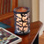 Set of 2 Black Metal Tree-Designed Lantern with Battery Operated LED Candle 6.5"