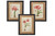 Pack of 6 Framed Red Flower Rectangular Wall Arts with Burlap Matte 17.75