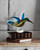 7.5" Hummingbird Multicolored Handcrafted Art Glass Figurine