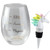 Rainbow Unicorn Stemless Wine Glass and Bottle Stopper Gift Set 16oz