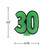 Pack of 6 Green and Black Bold Glitter Molded Numeral "30" Party Candles 3.5"