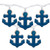 10 Blue Anchor Summer Patio String Mini Lights - 8.5 ft White Wire