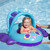 Inflatable Blue and Violet Bird Infant Pool Lounger with Sun Canopy, 34-Inch