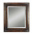32" Mahogany Brown Hand Forged Metal Framed Beveled Rectangular Wall Mirror