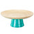 12" Teal and Tan Ombre Dynasty Bamboo Presentation Pedestal Tray