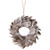 6" Urban Nature Champagne Glittered Grey Feathered Wreath Christmas Ornament