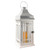 18” White Wooden Battery Operated LED Candle Lantern