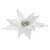 11" White Glittered Poinsettia Christmas Candle Holder