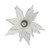 11" White Glittered Poinsettia Christmas Candle Holder