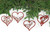 Set of 4 Scarlet Red Heart Ornament Gift Set