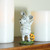 4.75" Orange and White Mummy Mouse with Jack-O-Lantern Halloween Figurine