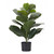 Set of 2 Green and Brown Fiddle Leaf Fig Potted Artificial Tree Plant 27.5”