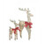 Set of 2 LED Lighted White and Brown Jute Glitter Reindeer Christmas Yard Art Decorations
