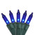 Set of 100 Blue Mini Icicle Christmas Lights - Green Wire