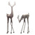 Set of 2 Metallic Silver and Bronze Standing Deer Figures 45"