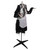 57" Animated LED Lighted Head-in-Hand Skeleton Maid Halloween Decoration