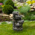 24.25" Gray Lighted 5-Tier Outdoor Garden Water Fountain