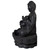 31.5" Black Buddha in a Flower Outdoor Garden Water Fountain
