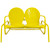 2-Person Outdoor Retro Metal Tulip Double Glider Patio Chair, Yellow