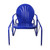 Outdoor Retro Metal Tulip Glider Patio Chair, Blue