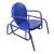 Outdoor Retro Metal Tulip Glider Patio Chair, Blue