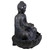 33.75" Black Buddha Outdoor Garden Water Fountain