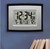 8.5" Black and Gray Digital Wall Clock with Temperature and Calendar