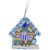 4" Blue and White Hanukkah Gingerbread LED Lighted House Hanging Ornament