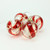 4ct Clear and Red Swirl LED Lighted Christmas Ball Ornaments 3.25" (80mm)
