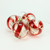 4ct Clear and Red Swirl LED Lighted Christmas Ball Ornaments 3.25" (80mm)