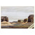 36" x 24" Brown and Blue Canyon Rectangular Framed Wall Art Decor